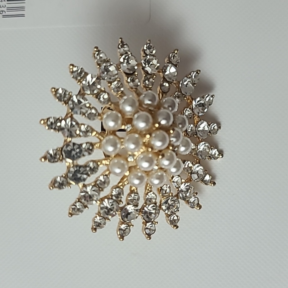 New Pearl Statement Adjustable Ring - image 2